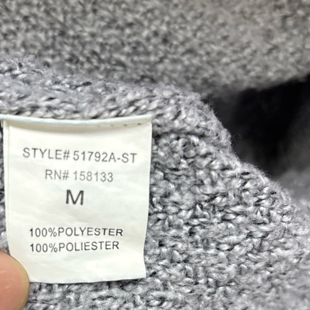 Pink Clover Light Gray Women's Crew Neck Sweater - Picture 7 of 8